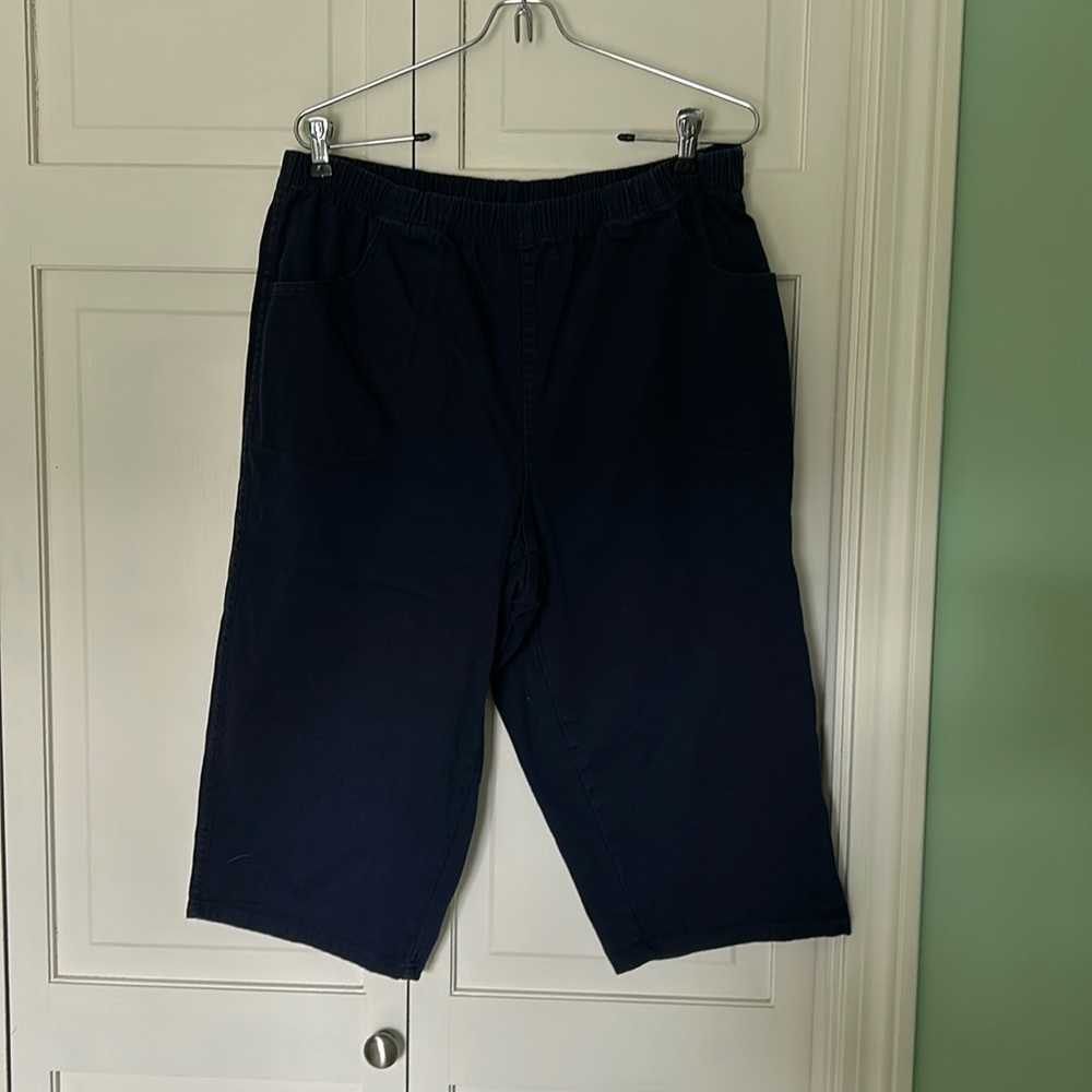 Croft & Barrow Women Stretch 1X Navy Capris